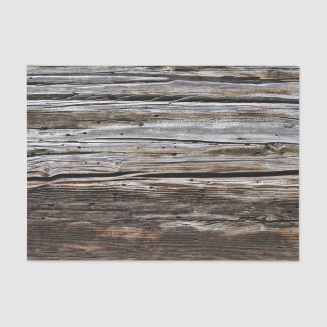Old Weathered Wood Wall Texture Tissue Paper (Front)