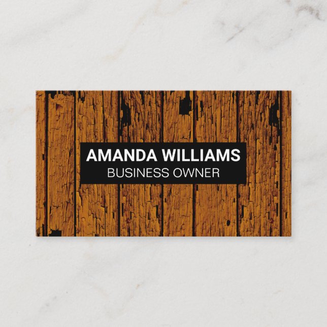 Old Weathered Wooden Boards Business Card (Front)