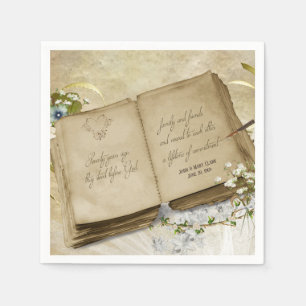 Old Wedding Book for 70th anniversary party Napkin