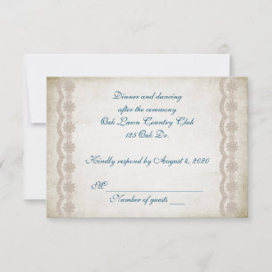 Old wedding lace border RSVP card