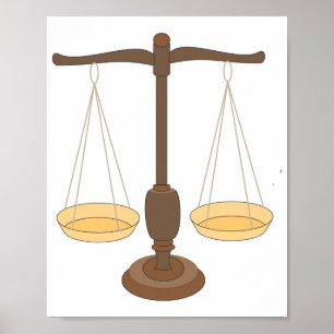 Old Weighing Scale or Balance Beam Poster