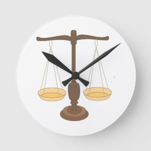 Old Weighing Scale or Balance Beam Round Clock