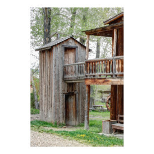 Old West 2 Story Montana Outhouse Photo Print