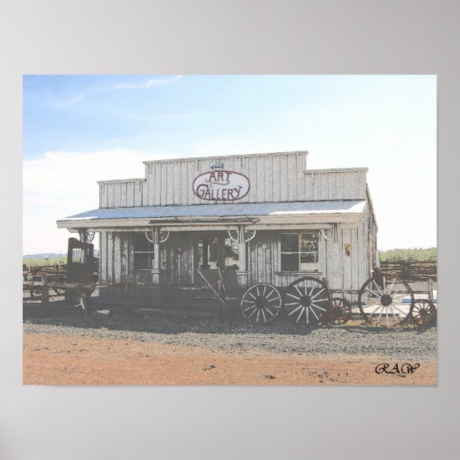 Old West Art Gallery - charcoal effect Poster (Front)