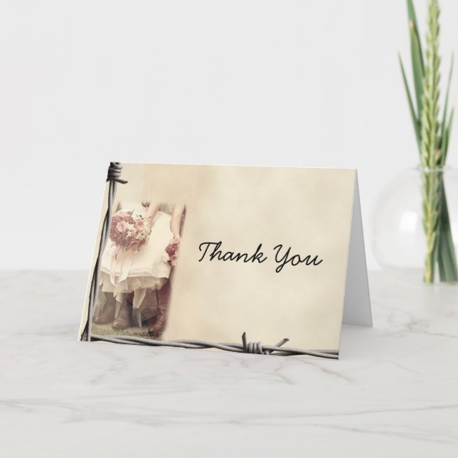 Old West Boots and Bouquets Thank You card (Front)