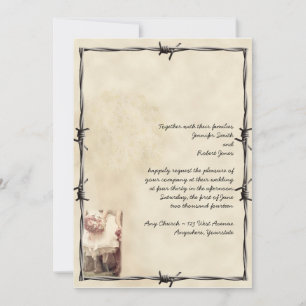 Old West Boots and Bouquets Wedding Invitation