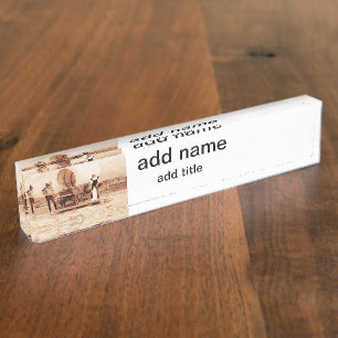 Old West Cats with Covered Wagon Nameplate