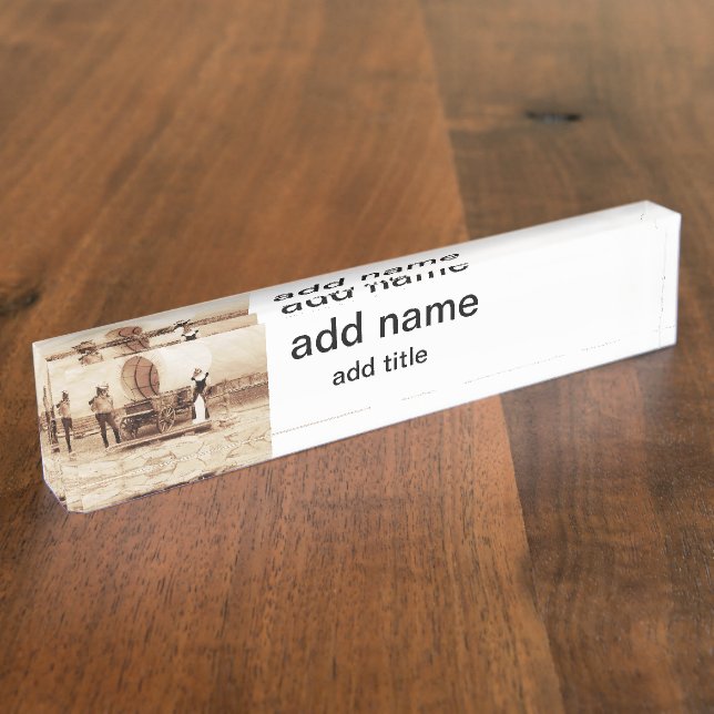 Old West Cats with Covered Wagon Nameplate (Side)