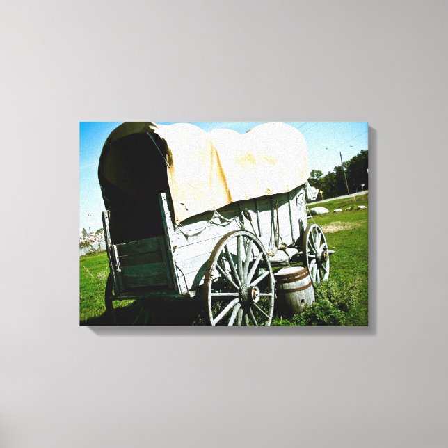 Old West Covered Wagon 02 Stretched Canvas Print (Front)