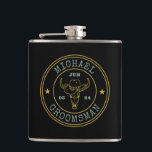Old West Cowboy Rustic Logo Personalised Groomsmen Hip Flask<br><div class="desc">Personalised gifts for groomsmen with western cowboy theme. Decorated with cowboy hat with vintage western font. Text and colour are editable using the Design Tool to fit your occasion. Get this customise gift for wedding,  bachelor party,  engagement party or any other special occasions.</div>