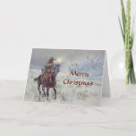 Old West Cowboy see's Santa Christmas Card<br><div class="desc">Old West Cowboy see's Santa Christmas Greeting Card Artist C M Russell public domain wikipedia outdated copyright</div>