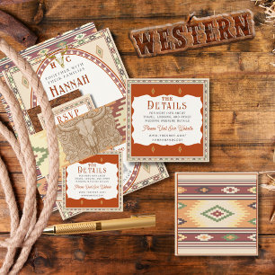 Old West Frontier Wedding Details Card