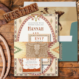 Old West Frontier Wedding Invitation Belly Band
