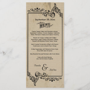 Old West Inspired Customisable Wedding Menu Card
