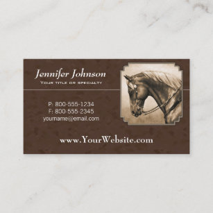 Old West Quarter Horse Sepia Brown Business Card