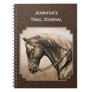 Old West Quarter Horse Sepia Brown Notebook