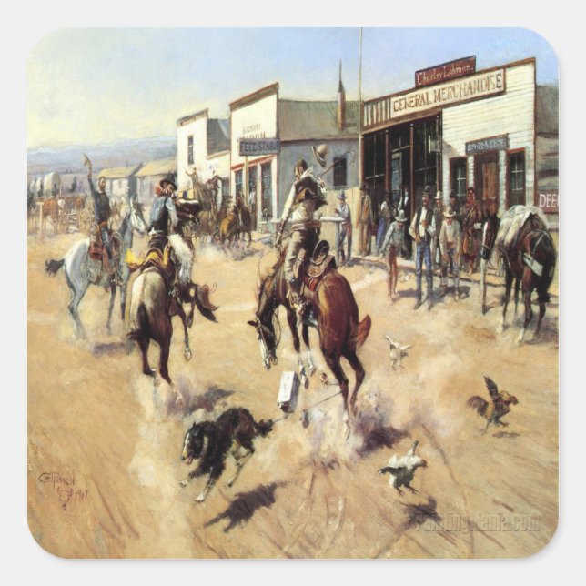 Old West Quite Day in Town Stickers (Front)