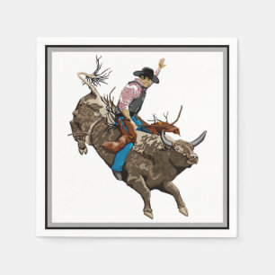 Old west rodeo cowboy napkin