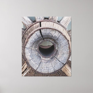 Old West Rustic Wagon Wheel Canvas Print