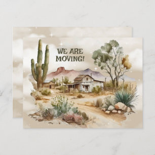 Old West Scene We are Moving  Postcard
