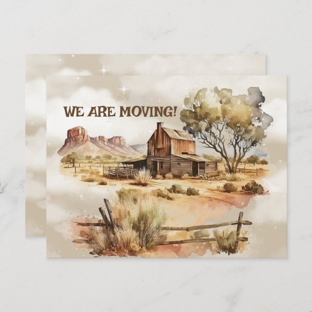 Old West Scene We are Moving  Postcard (Front/Back)