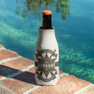 Old West Sheriff Deputy Rifles Badge Personalised Bottle Cooler