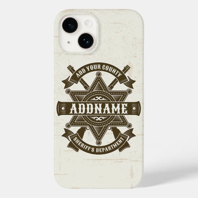 Old West Sheriff Deputy Rifles Badge Personalised Case-Mate iPhone Case (Back)
