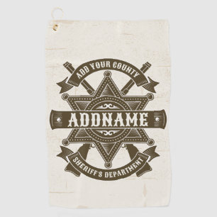 Old West Sheriff Deputy Rifles Badge Personalised Golf Towel