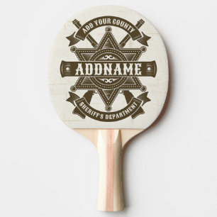 Old West Sheriff Deputy Rifles Badge Personalised Ping Pong Paddle