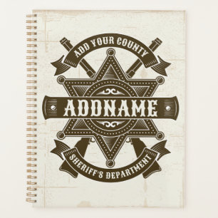 Old West Sheriff Deputy Rifles Badge Personalised Planner