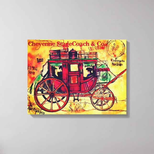 Old West Stagecoach art Canvas Print (Front)
