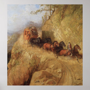 Old West Staging in California Art Print Poster