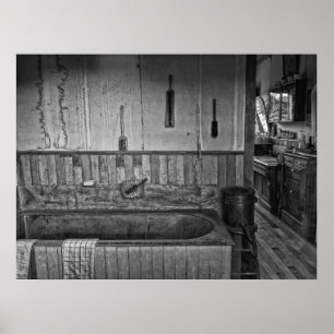Old West Victorian Barber Shop Bath Poster