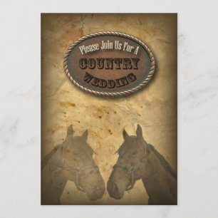 old Western Cowboy Country Wedding Invitation