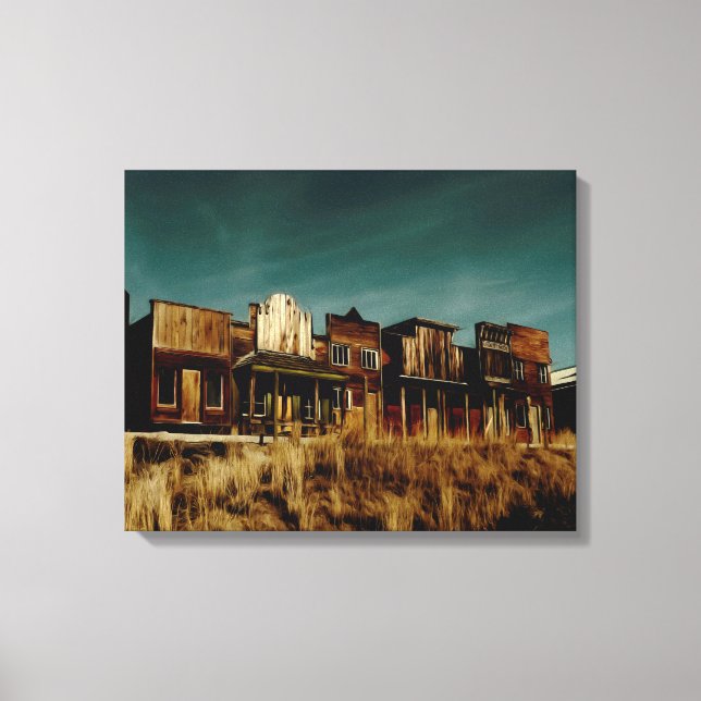 Old Western Ghost Town. Canvas Print (Front)