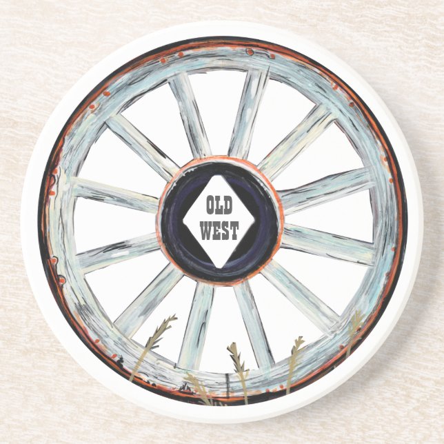 Old Western Wagon Wheel Coaster (Front)