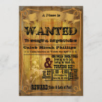 Old Western WANTED Poster Party Invitation