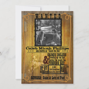Old Western Wanted Poster with Photo Invitation