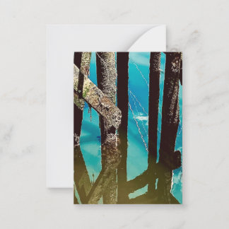 Old Wharf Pier Barnacle Beams Pilings Note Card