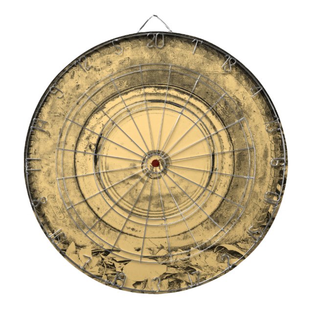 Old wheel of classic car #2 dartboard (Front)