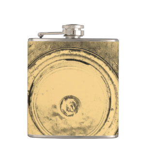 Old Wheel Of Classic Car #2 Hip Flask