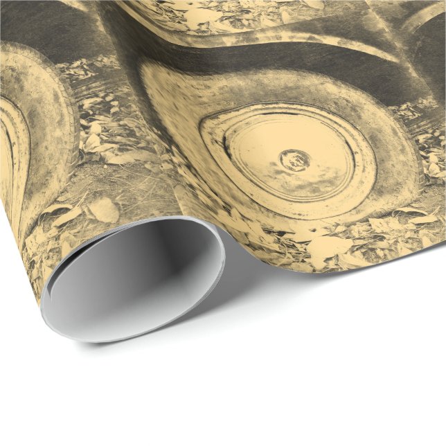Old Wheel Of Classic Car Wrapping Paper (Roll Corner)