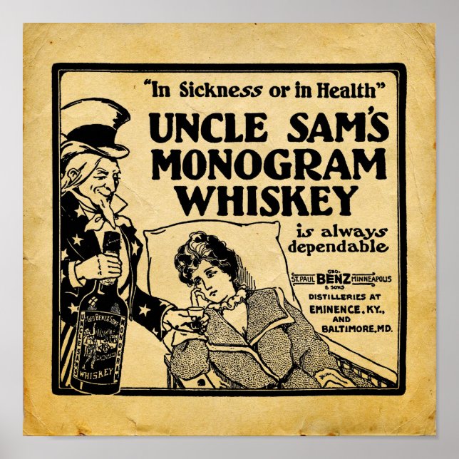 Old Whiskey Advertising Poster (Front)