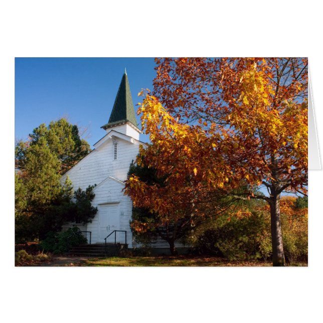 Old White Church Blank Card (Front Horizontal)