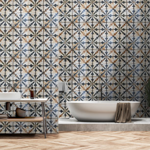 Old White Italian Tile Pattern Wallpaper