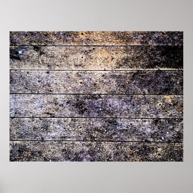 Old white wooden texture background. Color stain d Poster (Front)