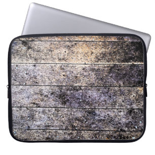 Old white wooden texture background. Colour stain Laptop Sleeve