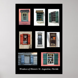 Old Windows of Historic St. Augustine, Florida Poster
