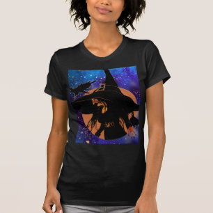 Old Witch Harvest Moon Blackbird Art T-Shirt