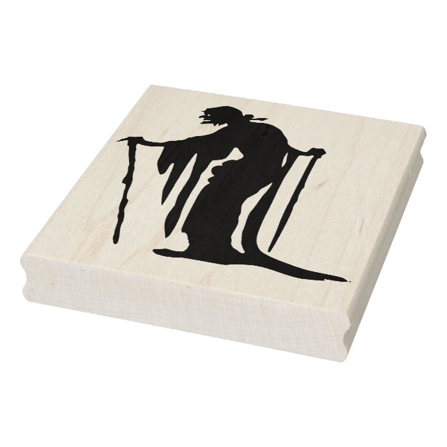 Old witch silhouette art stamp (Stamp)